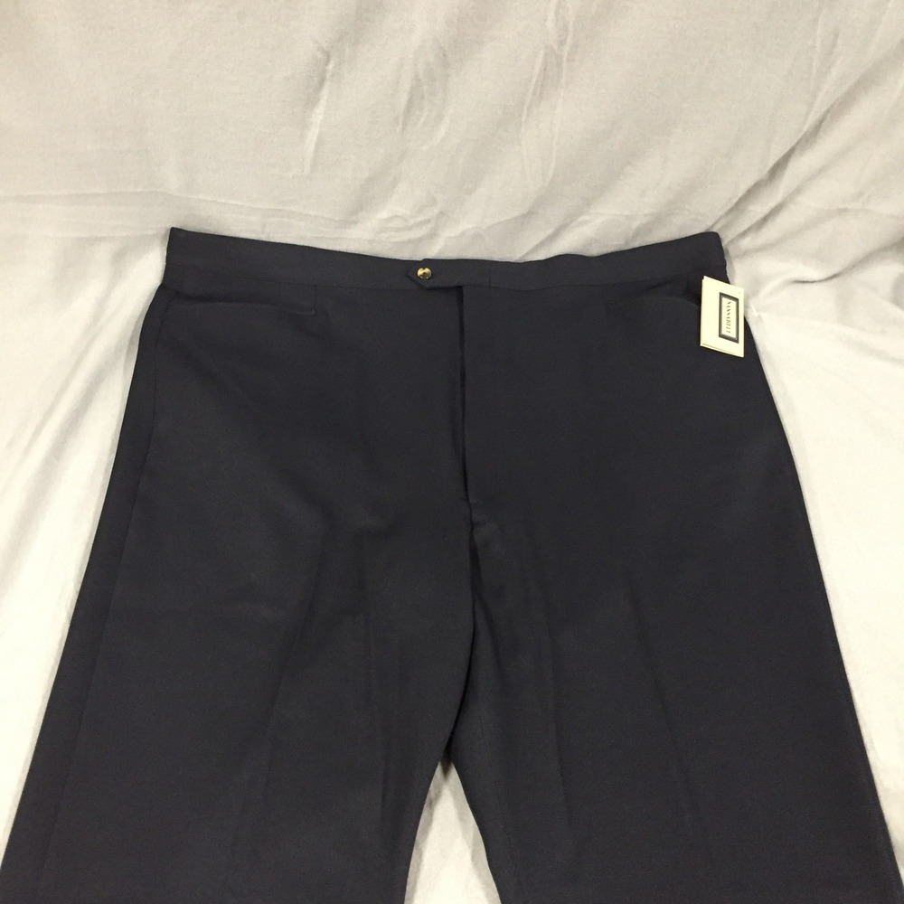 Sansabelt Mens Navy Blue Dress Slacks Pants 48LX 100% Polyester NWT Z30-204311